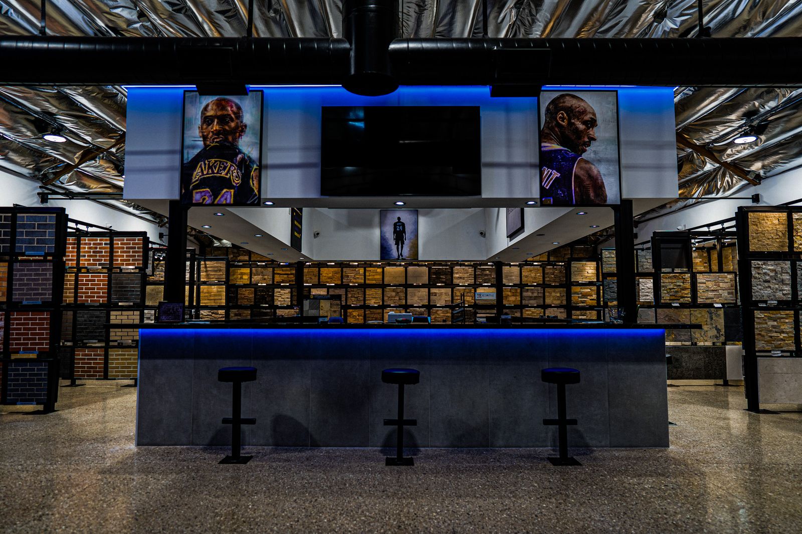 Prime Building Materials showroom displaying hardscape materials in North Hollywood Los Angeles